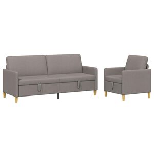 vidaXL Sedačka se storage 2 ks Taupe Polyester