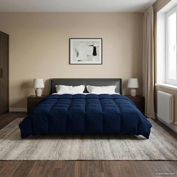 vidaXL Celoročn&iacute; přikr&yacute;vka Tmavě modr&aacute; 200 x 240 cm Mikrovl&aacute;kno