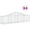 vidaXL Klenut&eacute; gabionov&eacute; ko&scaron;e 4 ks 200x30x40/60 cm pozinkovan&eacute; železo