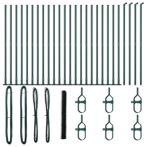 vidaXL Plotov&yacute; sloupek. Zelen&aacute; 50 x 1,4 m (36 mm s&iacute;ť) Ocel a PVC