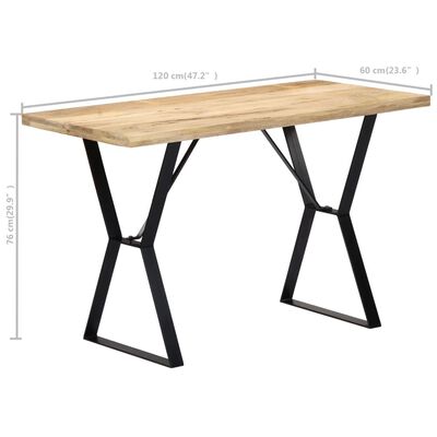 vidaXL Jídelní stůl 120 x 60 x 76 cm masivní mangovníkové dřevo