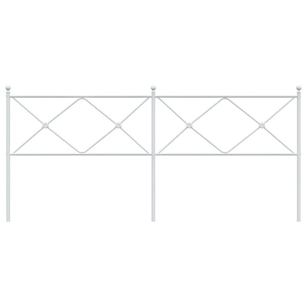 vidaXL Kovov&eacute; n&aacute;hradn&iacute; čelo postele b&iacute;l&eacute; 193 cm