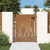 vidaXL Zahradn&iacute; branka 100 x 125 cm z corten oceli, design s tr&aacute;vou