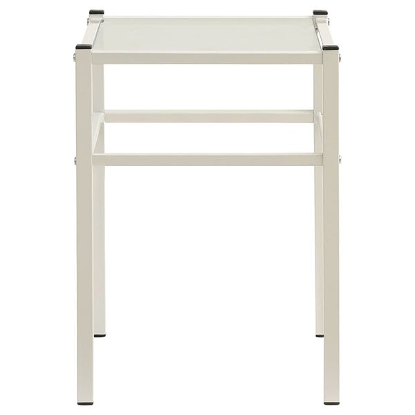 vidaXL Nočn&iacute; stolky 2 ks b&iacute;l&eacute; a průhledn&eacute; kov a sklo