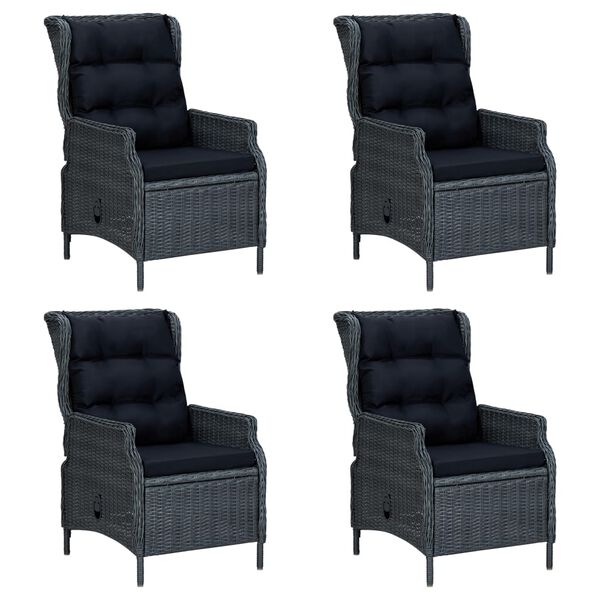 vidaXL 5d&iacute;ln&yacute; zahradn&iacute; j&iacute;deln&iacute; set tmavě &scaron;ed&yacute;