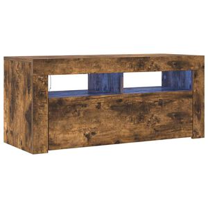 vidaXL TV skř&iacute;ňka s LED osvětlen&iacute;m kouřov&yacute; dub 90 x 35 x 40 cm
