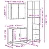 vidaXL 3d&iacute;ln&yacute; set koupelnov&eacute;ho n&aacute;bytku &scaron;ed&yacute; sonoma kompozitn&iacute; dřevo