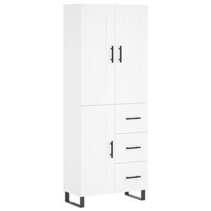 vidaXL Skř&iacute;ň highboard b&iacute;l&aacute; 69,5 x 34 x 180 cm kompozitn&iacute; dřevo