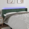vidaXL Čelo postele s LED tmavě zelen&eacute; 183 x 16 x 78/88 cm samet