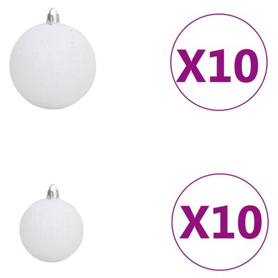 vidaXL Umělý sklápěcí vánoční stromek s 300 LED a koulemi 180 cm