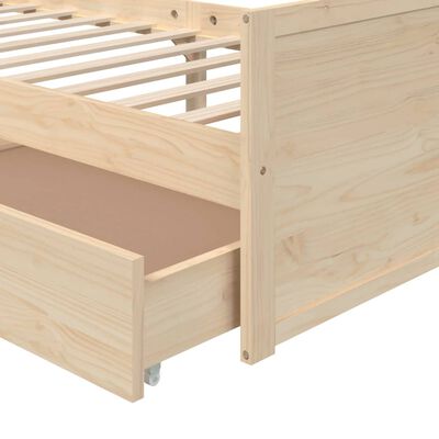 vidaXL Rám postele se zásuvkami masivní borové dřevo 90 x 200 cm