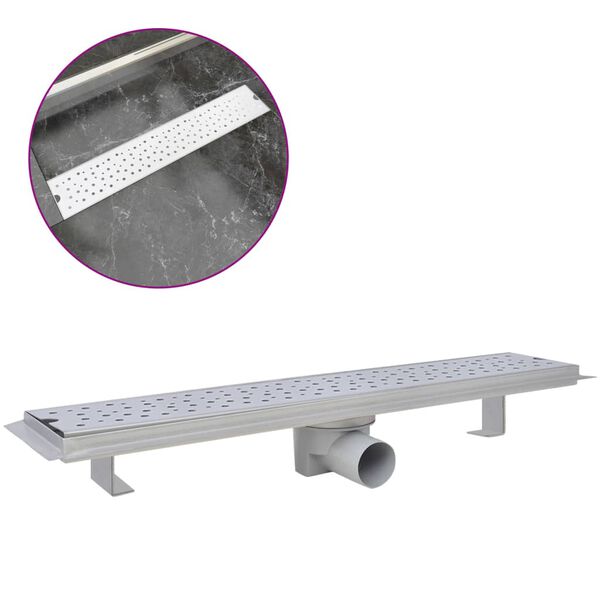 vidaXL Rovn&yacute; sprchov&yacute; odtokov&yacute; žlab bubliny 630 x 140 mm nerezov&aacute; ocel
