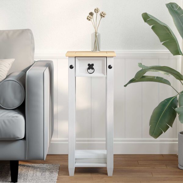 vidaXL Stojan na rostliny B&iacute;l&aacute; 30 x 30 x 73 cm Masivn&iacute; borov&eacute; dřevo