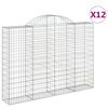 vidaXL Klenut&eacute; gabionov&eacute; ko&scaron;e 12ks 200x30x140/160cm pozinkovan&eacute; železo