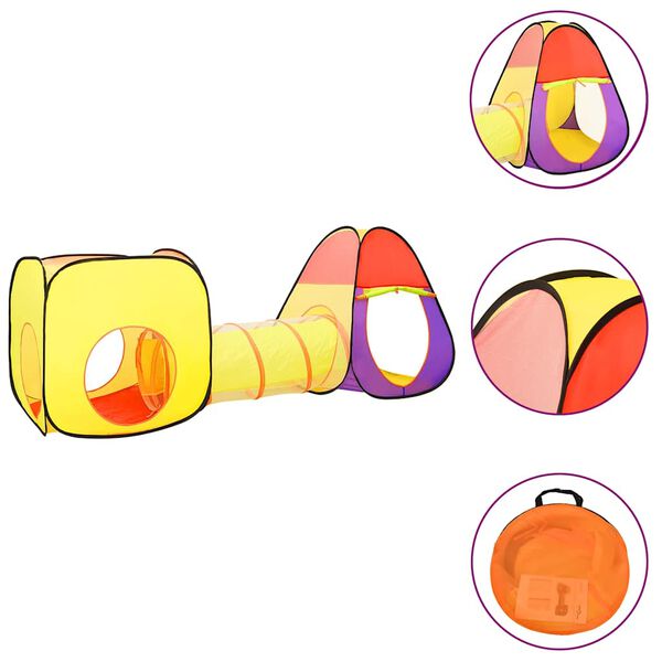 vidaXL Dětský stan na hraní s 250 míčky vícebarevný 255 x 80 x 100 cm