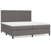 vidaXL Box spring postel s matrac&iacute; &scaron;ed&aacute; 200x200 cm uměl&aacute; kůže