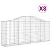 vidaXL Klenut&eacute; gabionov&eacute; ko&scaron;e 8 ks 200x30x80/100 cm pozinkovan&eacute; železo