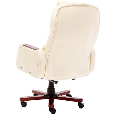 vidaXL Kancelářská židle krémová umělá kůže