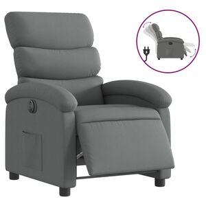 vidaXL Elektrick&eacute; polohovac&iacute; křeslo tmavě &scaron;ed&eacute; textil