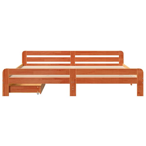 vidaXL Postel bez matrace voskově hněd&aacute; 200 x 200 cm masivn&iacute; borovice