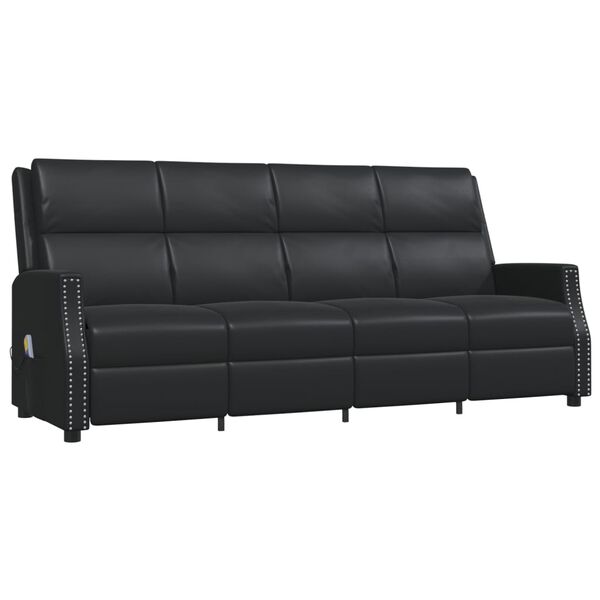 vidaXL 4místné masážní polohovací křeslo černé umělá kůže