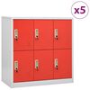 vidaXL Uzamykateln&eacute; skř&iacute;ně 5 ks světle &scaron;ed&eacute; a červen&eacute; 90x45x92,5 cm