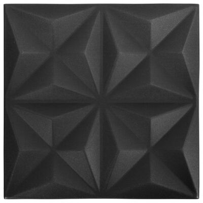 vidaXL 3D nástěnné panely 24 ks 50 x 50 cm origami černé 6 m²