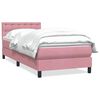 vidaXL Box spring postel s matrac&iacute; růžov&aacute; 80x210 cm samet