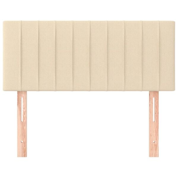 vidaXL Čelo postele kr&eacute;mov&eacute; 90x5x78/88 cm textil