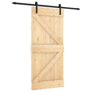 vidaXL Posuvn&eacute; dveře 95 x 210 cm Masivn&iacute; borov&eacute; dřevo (neupraven&eacute;)