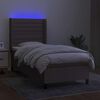 vidaXL Box spring postel s matrac&iacute; a LED taupe 90x190 cm textil