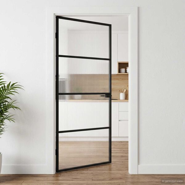 vidaXL Domovn&iacute; dveře 93 x 201,5 x 3,5 cm Hlin&iacute;k a tvrzen&eacute; sklo