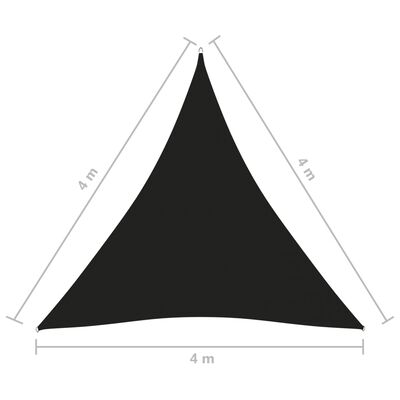 vidaXL Stínící plachta oxfordská látka trojúhelníková 4x4x4 m černá