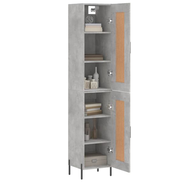 vidaXL Skř&iacute;ň highboard betonově &scaron;ed&aacute; 34,5x34x180 cm kompozitn&iacute; dřevo