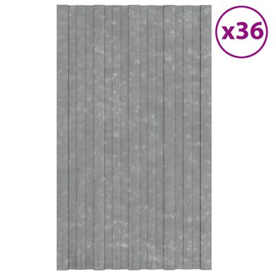 vidaXL Střešní panely 36 ks pozinkovaná ocel stříbrné 80 x 45 cm