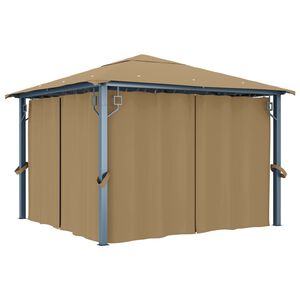 vidaXL Alt&aacute;n se z&aacute;věsy 300 x 300 cm taupe hlin&iacute;k
