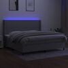 vidaXL Box spring postel s matrac&iacute; a LED světle &scaron;ed&aacute; 200x200 cm textil