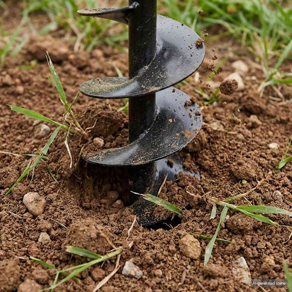 Zemn&iacute; vrt&aacute;k s rukojet&iacute; 120 mm, s n&aacute;stavci 13 m, ocel