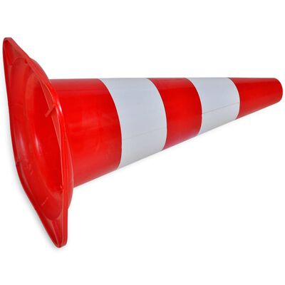 10 Reflexních dopravních kuželů červeno-bílých 50 cm