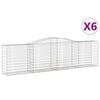 vidaXL Klenut&eacute; gabionov&eacute; ko&scaron;e 6 ks 400x50x100/120cm pozinkovan&eacute; železo