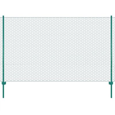 vidaXL Drátěný plot se sloupky ocel 25 x 2 m zelený
