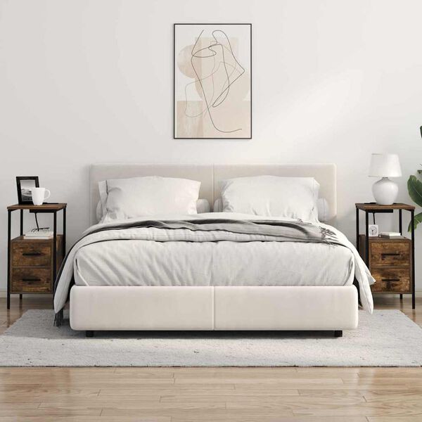 vidaXL Nočn&iacute; skř&iacute;ňka Kouřov&yacute; dub 30 x 48 x 61 cm kompozitn&iacute; dřevo