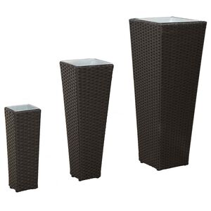 vidaXL Venkovn&iacute; set 3 ks Čern&aacute; 30 x 30 x 80 cm Kov