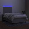 vidaXL Box spring postel s matrac&iacute; a LED světle &scaron;ed&aacute; 120x200 cm textil