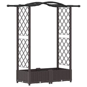 vidaXL Vyv&yacute;&scaron;en&yacute; z&aacute;hon s trel&aacute;ž&iacute; a střechou Hněd&aacute; 124 x 40 x 123 cm PP