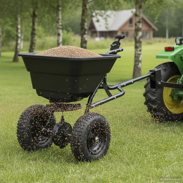 vidaXL Rozmetadlo Čern&yacute; 53 x 108 x 74 cm PVC a ocel