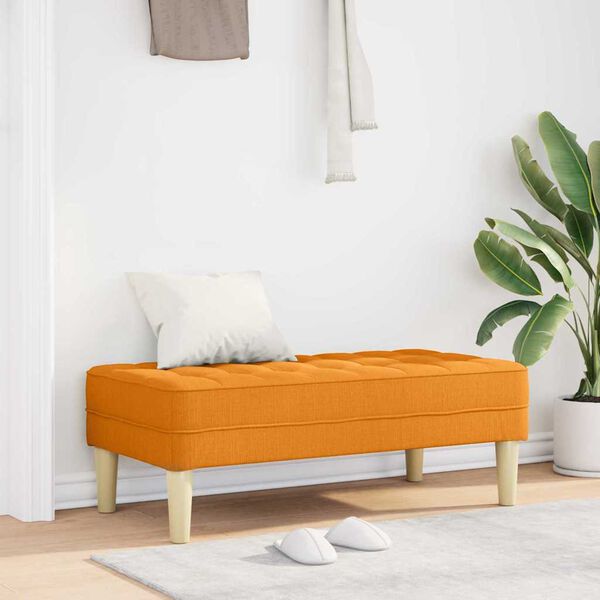 vidaXL lavice s pol&scaron;t&aacute;řem Tmavě žlut&aacute; 113 x 57 x 39 cm textil