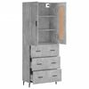vidaXL Skř&iacute;ň highboard betonově &scaron;ed&aacute; 69,5x34x180 cm kompozitn&iacute; dřevo