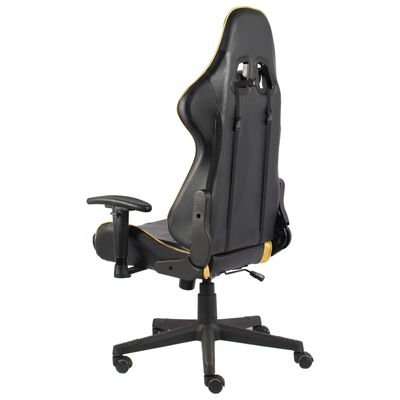vidaXL Otočná herní židle zlatá PVC