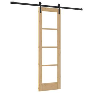 vidaXL Posuvn&eacute; dveře ORKDAL Přirozen&aacute; a čern&aacute; 61 x 198,5 cm